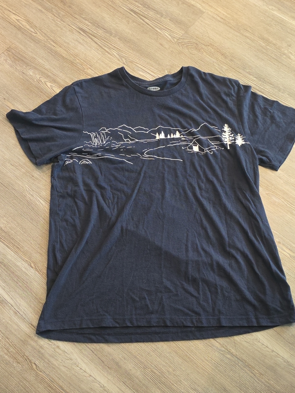 Old Navy Soft Washed Tee With Camping Scene